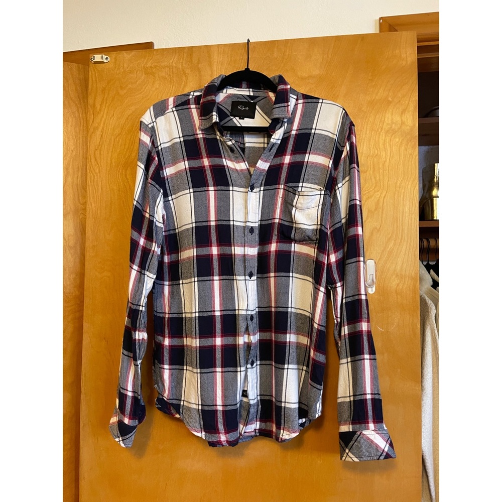 rails button down plaid shirt size large